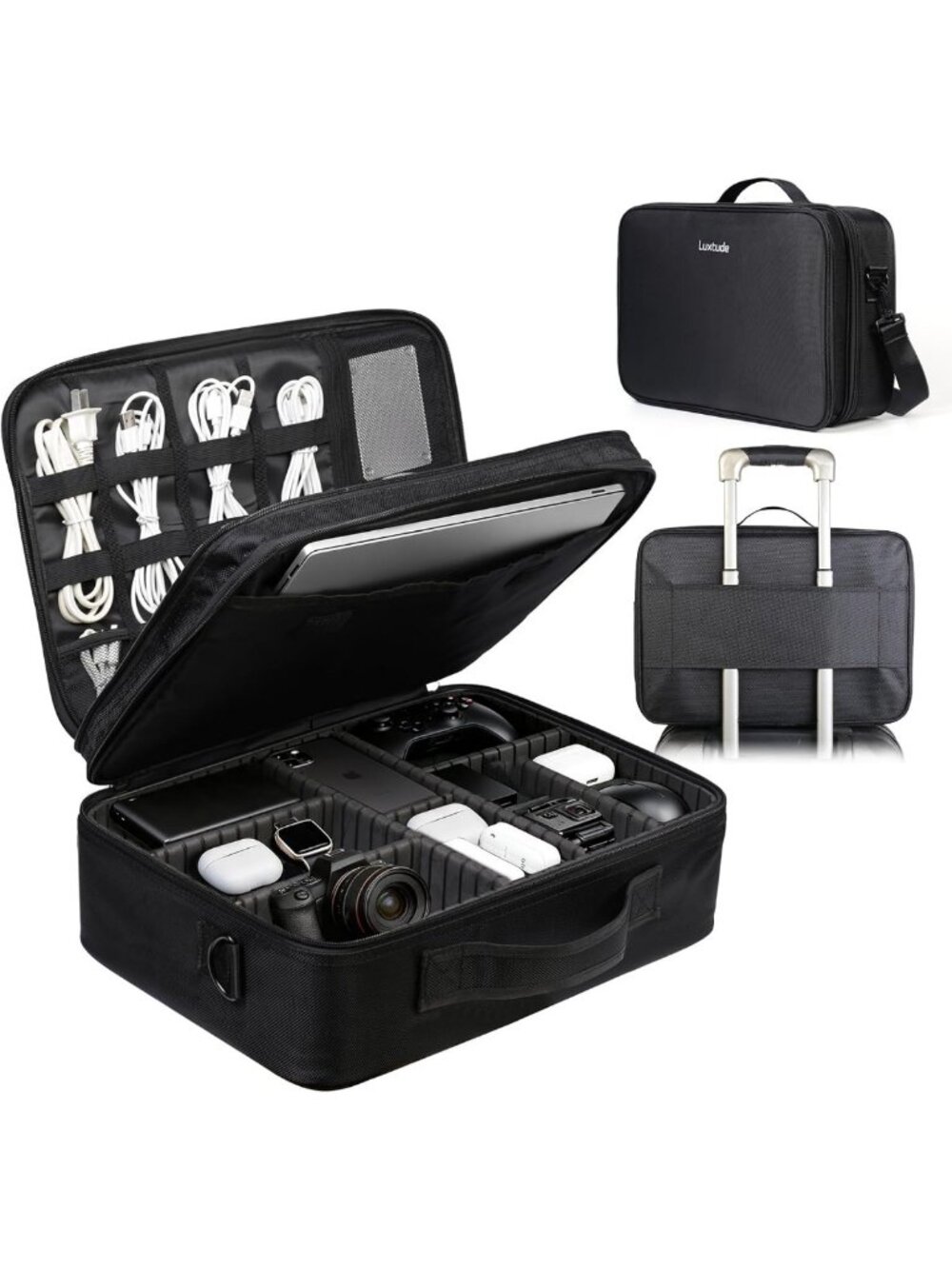Extra Large Travel Electronics Organizer Bag - Cable & Accessory Storage Case
